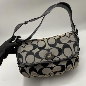 Coach Signature Jacquard Canvas Duffle Crossbody Shoulder Handbag